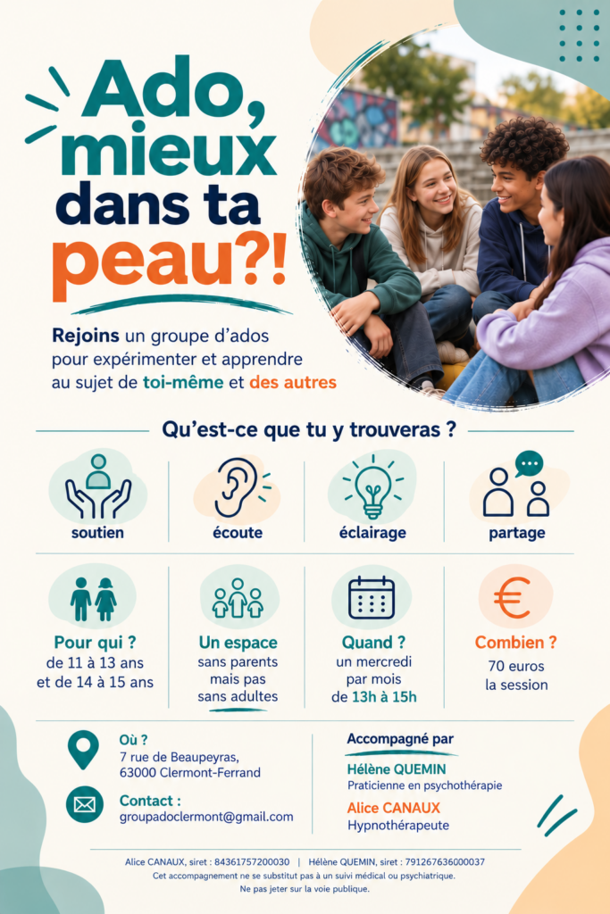 Groupe adolescents santé mentale Clermont-Ferrand